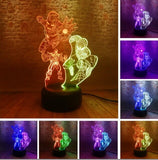 Spider Man Ironman Captain 3D Night Light