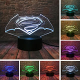 Superman and Batman 3D Night Light