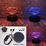 Superman and Batman 3D Night Light