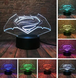 Superman and Batman 3D Night Light
