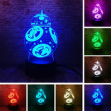 Star Wars BB-8 Ball Robot 3D Night Light