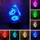 Star Wars BB-8 Ball Robot 3D Night Light